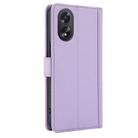 For OPPO A58 4G Global Skin Feel Pure Color Card Slots Leather Phone Case with Dual Lanyard(Purple) - 3