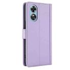 For OPPO A78 4G Global Skin Feel Pure Color Card Slots Leather Phone Case with Dual Lanyard(Purple) - 3