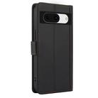 For Google Pixel 8a Skin Feel Pure Color Card Slots Leather Phone Case with Dual Lanyard(Black) - 3