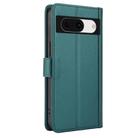 For Google Pixel 8a Skin Feel Pure Color Card Slots Leather Phone Case with Dual Lanyard(Green) - 3