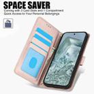 For Google Pixel 9 / 9 Pro Skin Feel Pure Color Card Slots Leather Phone Case with Dual Lanyard(Rose Gold) - 2