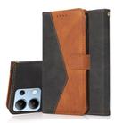 For Redmi Note 13 4G Dual-color Stitching Leather Phone Case(Black Brown) - 1