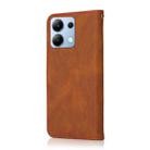 For Redmi Note 14 4G Dual-color Stitching Leather Phone Case(Brown Red) - 3