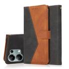 For Redmi Note 13 Pro 4G Dual-color Stitching Leather Phone Case(Black Brown) - 1