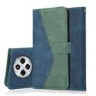 For Redmi 14C 4G Dual-color Stitching Leather Phone Case(Blue Green) - 1