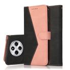 For Redmi 14C 4G Dual-color Stitching Leather Phone Case(Black Rose Gold) - 1