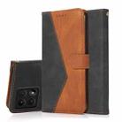 For Xiaomi 14T Dual-color Stitching Leather Phone Case(Black Brown) - 1