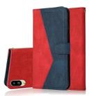 For Sharp Basio active SHG09 Dual-color Stitching Leather Phone Case(Red Blue) - 1
