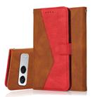 For OnePlus Nord 4 Dual-color Stitching Leather Phone Case(Brown Red) - 1