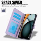 For Redmi A3 Skin Feel Pure Color Card Slots Leather Phone Case with Dual Lanyard(Purple) - 2