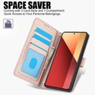 For Redmi Note 13 4G Global Skin Feel Pure Color Card Slots Leather Phone Case with Dual Lanyard(Rose Gold) - 2