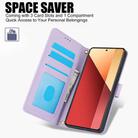 For Redmi Note 13 Pro 5G / Poco X6 5G Global Skin Feel Pure Color Card Slots Leather Phone Case with Dual Lanyard(Purple) - 2