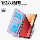 For Redmi Note 13 Pro+ 5G Global Skin Feel Pure Color Card Slots Leather Phone Case with Dual Lanyard(Purple) - 2