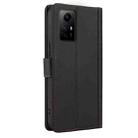 For Redmi Note 11 4G / Note 12S 4G Global Skin Feel Pure Color Card Slots Leather Phone Case with Dual Lanyard(Black) - 3