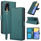 For Redmi Note 11 4G / Note 12S 4G Global Skin Feel Pure Color Card Slots Leather Phone Case with Dual Lanyard(Green) - 1