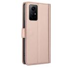 For Redmi Note 11 4G / Note 12S 4G Global Skin Feel Pure Color Card Slots Leather Phone Case with Dual Lanyard(Rose Gold) - 3