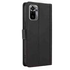 For Redmi Note 10 4G / Note 10S 4G Skin Feel Pure Color Card Slots Leather Phone Case with Dual Lanyard(Black) - 3