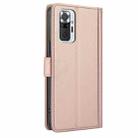 For Redmi Note 10 Pro 4G / Note 10 Pro Max Skin Feel Pure Color Card Slots Leather Phone Case with Dual Lanyard(Rose Gold) - 3