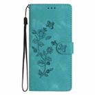 For Samsung Galaxy A16 5G Flower Butterfly Embossing Pattern Leather Phone Case(Sky Blue) - 2