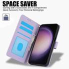 For Samsung Galaxy S24+ 5G Skin Feel Pure Color Card Slots Leather Phone Case with Dual Lanyard(Purple) - 2