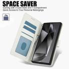 For Samsung Galaxy S23 Ultra 5G Skin Feel Pure Color Card Slots Leather Phone Case with Dual Lanyard(White) - 2