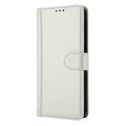 For Samsung Galaxy S21 Ultra 5G Skin Feel Pure Color Card Slots Leather Phone Case with Dual Lanyard(White) - 2