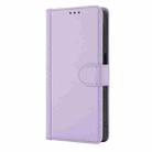 For Samsung Galaxy S20 Skin Feel Pure Color Card Slots Leather Phone Case with Dual Lanyard(Purple) - 2