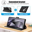 For Samsung Galaxy S25 Ultra 5G Skin Feel Pure Color Card Slots Leather Phone Case with Dual Lanyard(Black) - 3