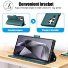 For Samsung Galaxy S25 Ultra 5G Skin Feel Pure Color Card Slots Leather Phone Case with Dual Lanyard(Green) - 3