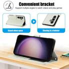 For Samsung Galaxy S25+ 5G Skin Feel Pure Color Card Slots Leather Phone Case with Dual Lanyard(White) - 3