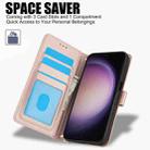 For Samsung Galaxy S25+ 5G Skin Feel Pure Color Card Slots Leather Phone Case with Dual Lanyard(Rose Gold) - 2