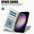 For Samsung Galaxy S25 5G Skin Feel Pure Color Card Slots Leather Phone Case with Dual Lanyard(White) - 2