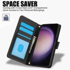 For Samsung Galaxy S25 5G Skin Feel Pure Color Card Slots Leather Phone Case with Dual Lanyard(Black) - 2