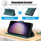 For Samsung Galaxy S25 5G Skin Feel Pure Color Card Slots Leather Phone Case with Dual Lanyard(Green) - 3