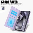 For Samsung Galaxy Note20 Ultra Skin Feel Pure Color Card Slots Leather Phone Case with Dual Lanyard(Purple) - 2