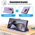 For Samsung Galaxy Note20 Ultra Skin Feel Pure Color Card Slots Leather Phone Case with Dual Lanyard(Purple) - 3