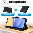 For Samsung Galaxy A05 Skin Feel Pure Color Card Slots Leather Phone Case with Dual Lanyard(Black) - 3