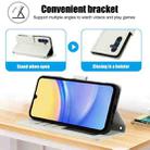 For Samsung Galaxy A05s Skin Feel Pure Color Card Slots Leather Phone Case with Dual Lanyard(White) - 3