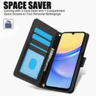 For Samsung Galaxy A24 4G Global Skin Feel Pure Color Card Slots Leather Phone Case with Dual Lanyard(Black) - 2