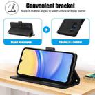For Samsung Galaxy A24 4G Global Skin Feel Pure Color Card Slots Leather Phone Case with Dual Lanyard(Black) - 3