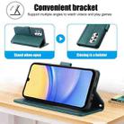 For Samsung Galaxy A33 5G Skin Feel Pure Color Card Slots Leather Phone Case with Dual Lanyard(Green) - 3