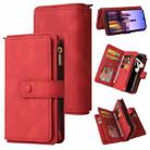For Samsung Galaxy A16 5G Skin Feel Multi Card Slots Zipper Wallet Leather Phone Case(Red) - 1