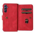 For Samsung Galaxy A16 5G Skin Feel Multi Card Slots Zipper Wallet Leather Phone Case(Red) - 3