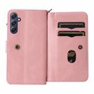 For Samsung Galaxy A16 5G Skin Feel Multi Card Slots Zipper Wallet Leather Phone Case(Pink) - 3