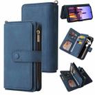 For Samsung Galaxy A16 5G Skin Feel Multi Card Slots Zipper Wallet Leather Phone Case(Blue) - 1