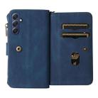 For Samsung Galaxy A16 5G Skin Feel Multi Card Slots Zipper Wallet Leather Phone Case(Blue) - 3