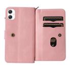 For Samsung Galaxy A06 4G Skin Feel Multi Card Slots Zipper Wallet Leather Phone Case(Pink) - 3