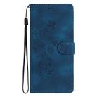 For Redmi Note 13 4G Flower Butterfly Embossing Pattern Leather Phone Case(Blue) - 2