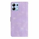 For Redmi Note 14 4G Flower Butterfly Embossing Pattern Leather Phone Case(Purple) - 3