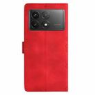 For Xiaomi Poco F6 Pro Flower Butterfly Embossing Pattern Leather Phone Case(Red) - 3